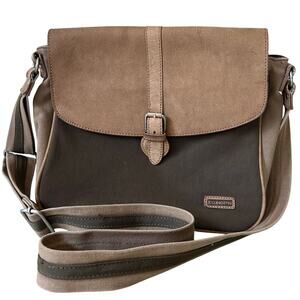 Vintage Ellington messenger bag canvas and leather crossbody 90s Y2K Gorpcore